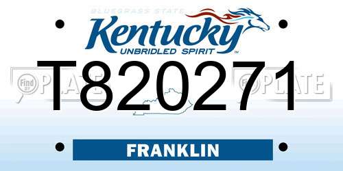 T820271 Kentucky License Plate