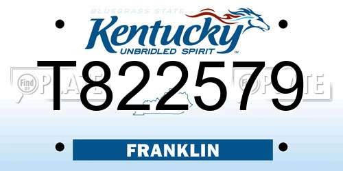 T822579 Kentucky License Plate