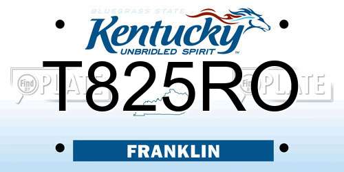 T825RO Kentucky License Plate