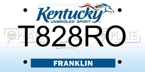 T828RO Kentucky License Plate