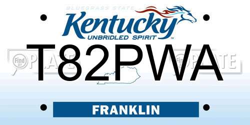 T82PWA Kentucky License Plate