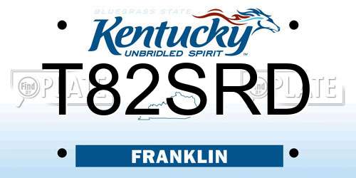 T82SRD Kentucky License Plate