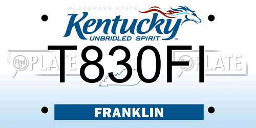 T830FI Kentucky License Plate