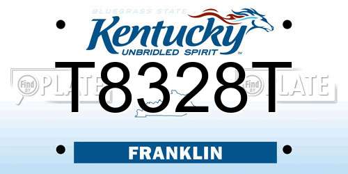 T8328T Kentucky License Plate