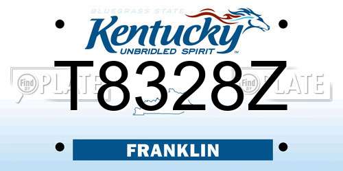 T8328Z Kentucky License Plate