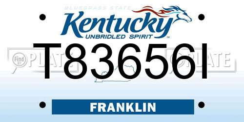 T83656I Kentucky License Plate