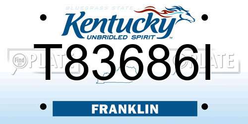 T83686I Kentucky License Plate