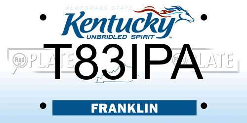 T83IPA Kentucky License Plate