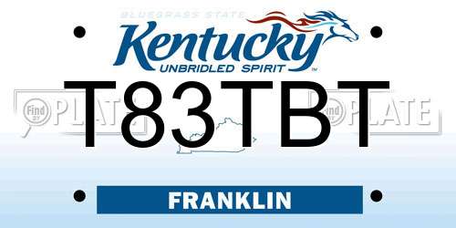 T83TBT Kentucky License Plate