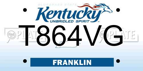 T864VG Kentucky License Plate