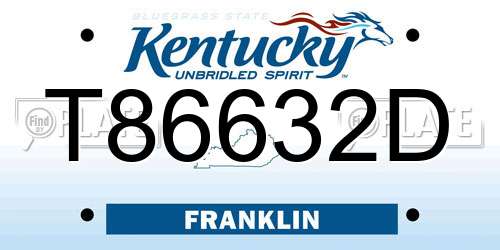T86632D Kentucky License Plate