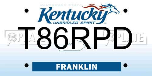 T86RPD Kentucky License Plate