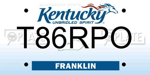 T86RPO Kentucky License Plate