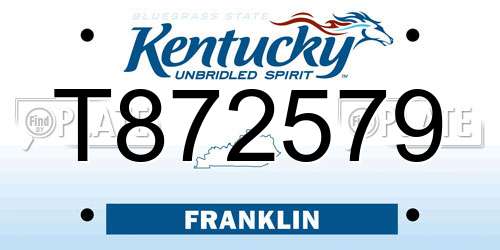 T872579 Kentucky License Plate