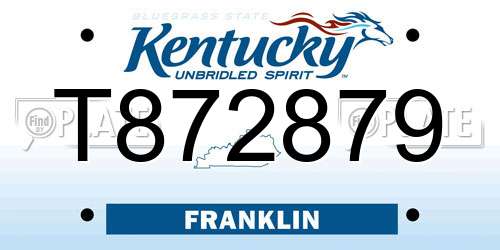T872879 Kentucky License Plate