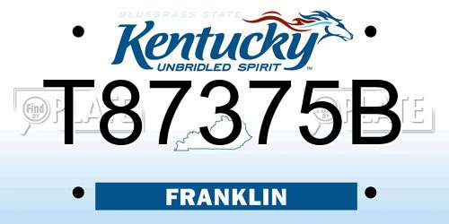 T87375B Kentucky License Plate