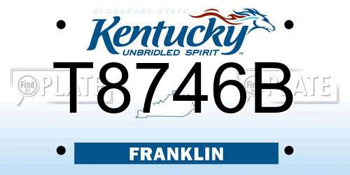 T8746B Kentucky License Plate