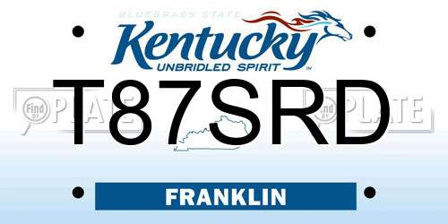 T87SRD Kentucky License Plate