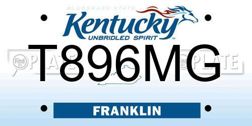 T896MG Kentucky License Plate