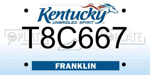 T8C667 Kentucky License Plate