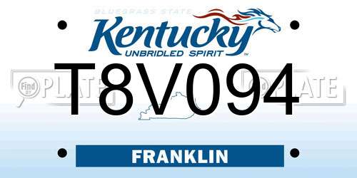 T8V094 Kentucky License Plate