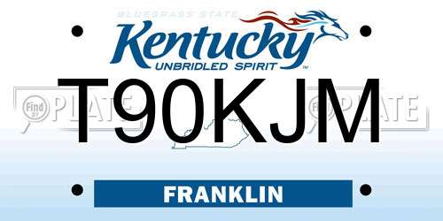 T90KJM Kentucky License Plate
