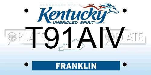 T91AIV Kentucky License Plate