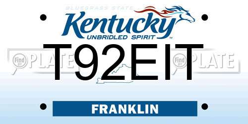 T92EIT Kentucky License Plate