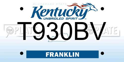 T930BV Kentucky License Plate