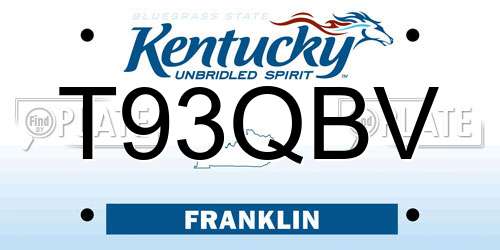 T93QBV Kentucky License Plate