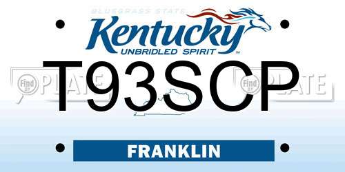 T93SCP Kentucky License Plate
