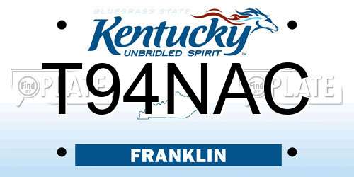 T94NAC Kentucky License Plate