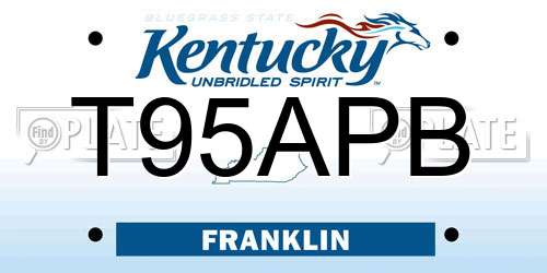 T95APB Kentucky License Plate