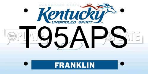T95APS Kentucky License Plate
