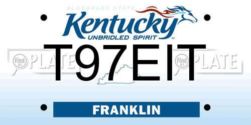 T97EIT Kentucky License Plate