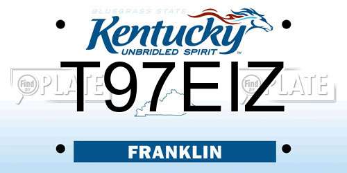 T97EIZ Kentucky License Plate