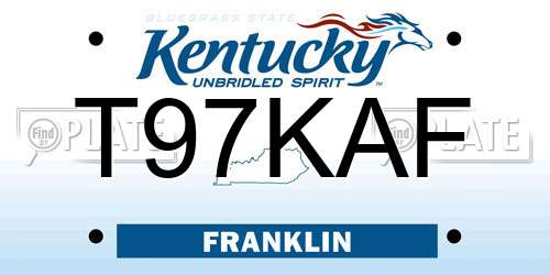 T97KAF Kentucky License Plate