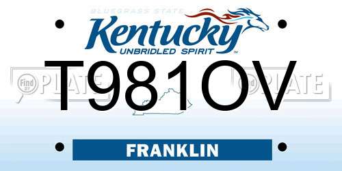 T981OV Kentucky License Plate