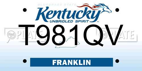 T981QV Kentucky License Plate