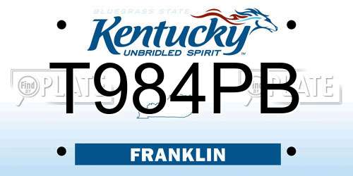 T984PB Kentucky License Plate