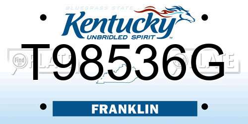 T98536G Kentucky License Plate