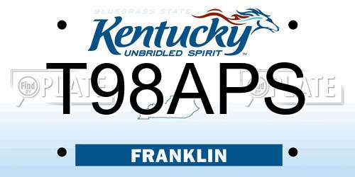 T98APS Kentucky License Plate