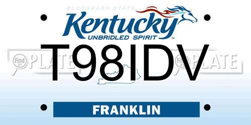 T98IDV Kentucky License Plate