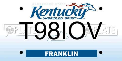 T98IOV Kentucky License Plate