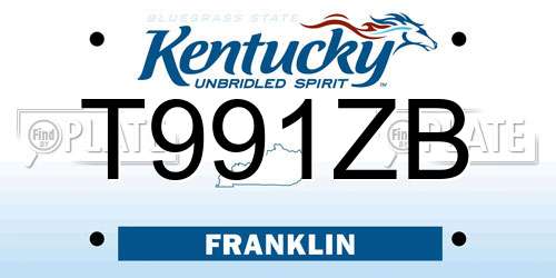 T991ZB Kentucky License Plate