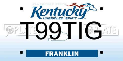 T99TIG Kentucky License Plate