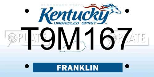 T9M167 Kentucky License Plate