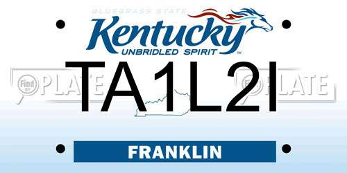 TA1L2I Kentucky License Plate