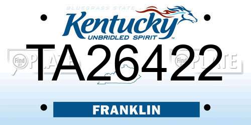 TA26422 Kentucky License Plate