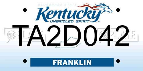 TA2D042 Kentucky License Plate